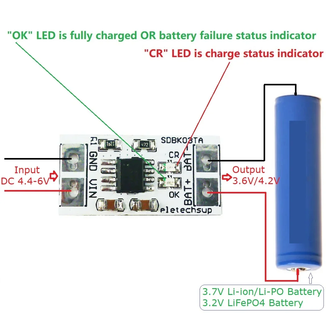 SDBK03TA Mini MPPT Solar Charge Controller 4.2V/3.7V 3.6V/3.2V Charger Module DC 5V 1A Board Li-ion/Li-Po LiFePO4 Battery