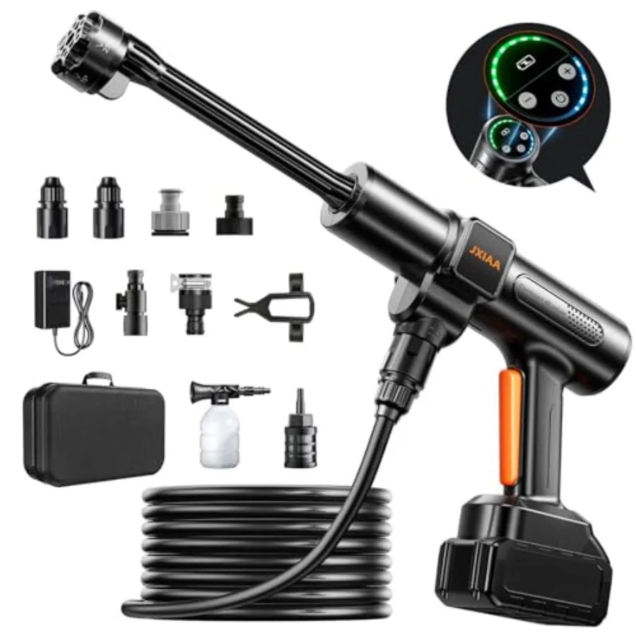 

Cordless Pressure Washer 1880 Max PSI 3.0 GPM Battery Powered Power Washer with Multi-Level Adjustment 6-in-1 Nozzle and Foam C