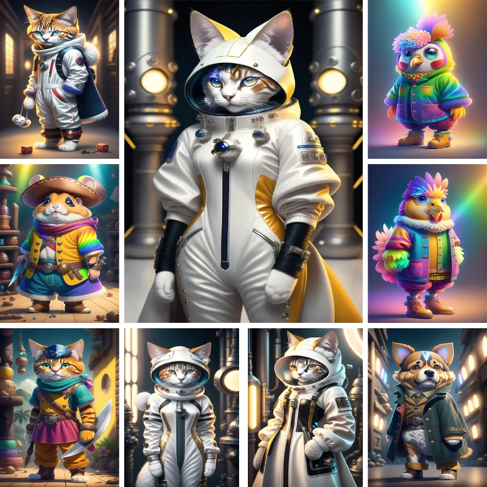 大人と子供のための動物の絵,番号付きのキャンバスの絵,家の装飾,ギフト,2023,新しい