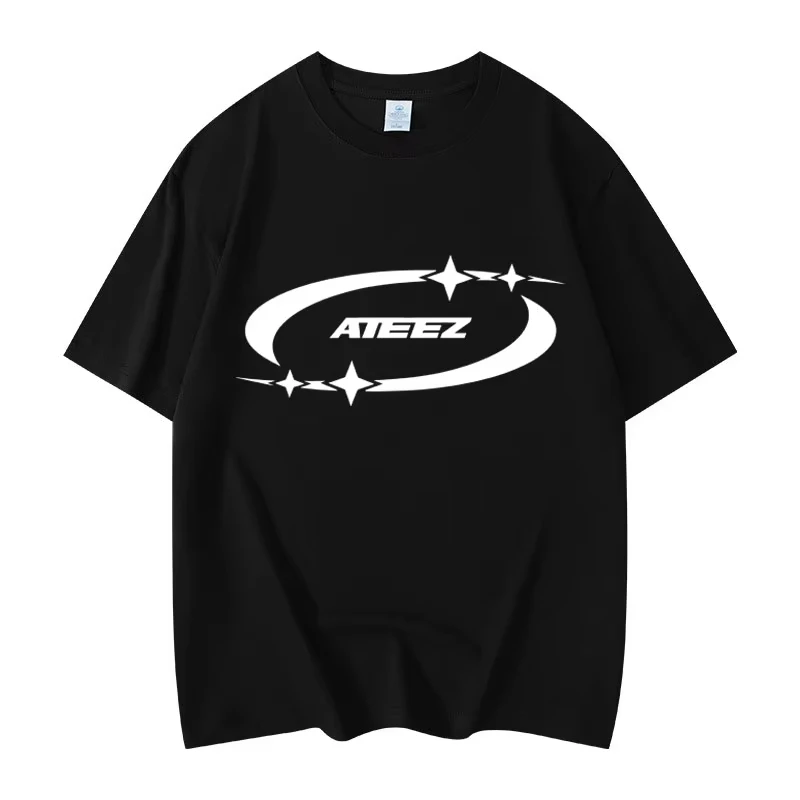 

Kpop ATEEZ Logo Print T-shirt in Your Fantasy World Tour 2025 Short Sleeve T-shirts Men Women Casual Cotton T Shirts Streetwear