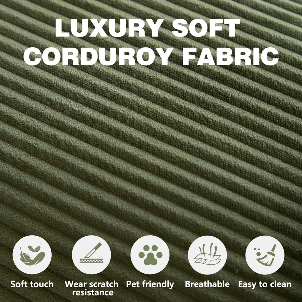 أريكة سرير قابلة للتحويل، أثاث غرفة معيشة مقطعي من القماش مع مساند للذراعين ومسند للظهر