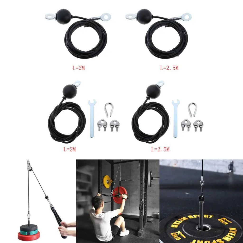 Heavy Duty Fitness LAT Lift Pulley Cable System Steel Rope, Biceps , Triceps Roller  home and gym Equipment Cable Replacement