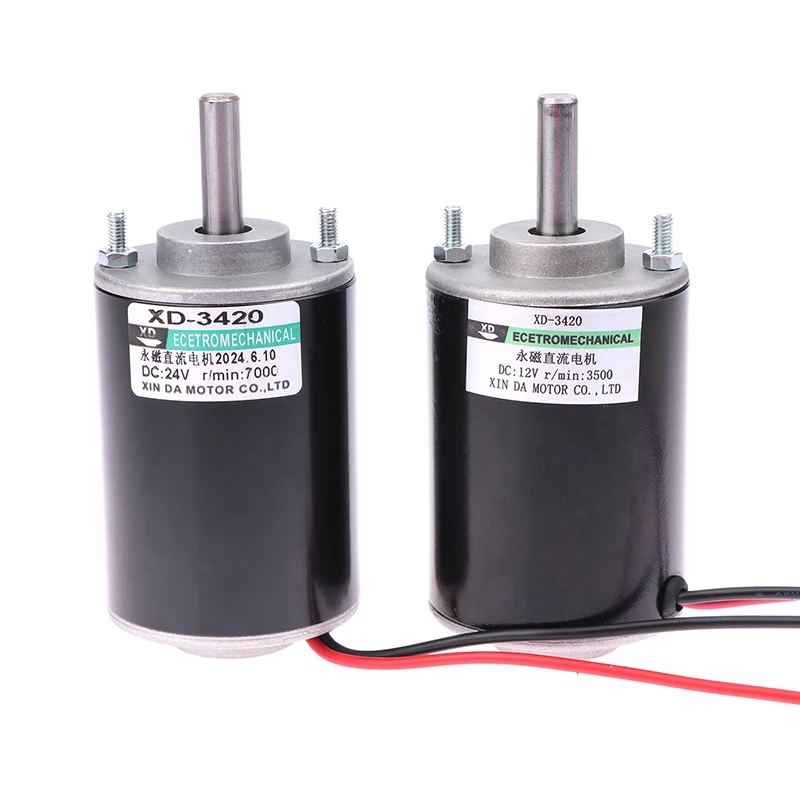 Imagem -03 - Motor de Alta Velocidade Ajustável Eixo Roscado cw Ccw Motor Pequeno cc em Miniatura 3420 30w 12v3500rpm 24v7000rpm