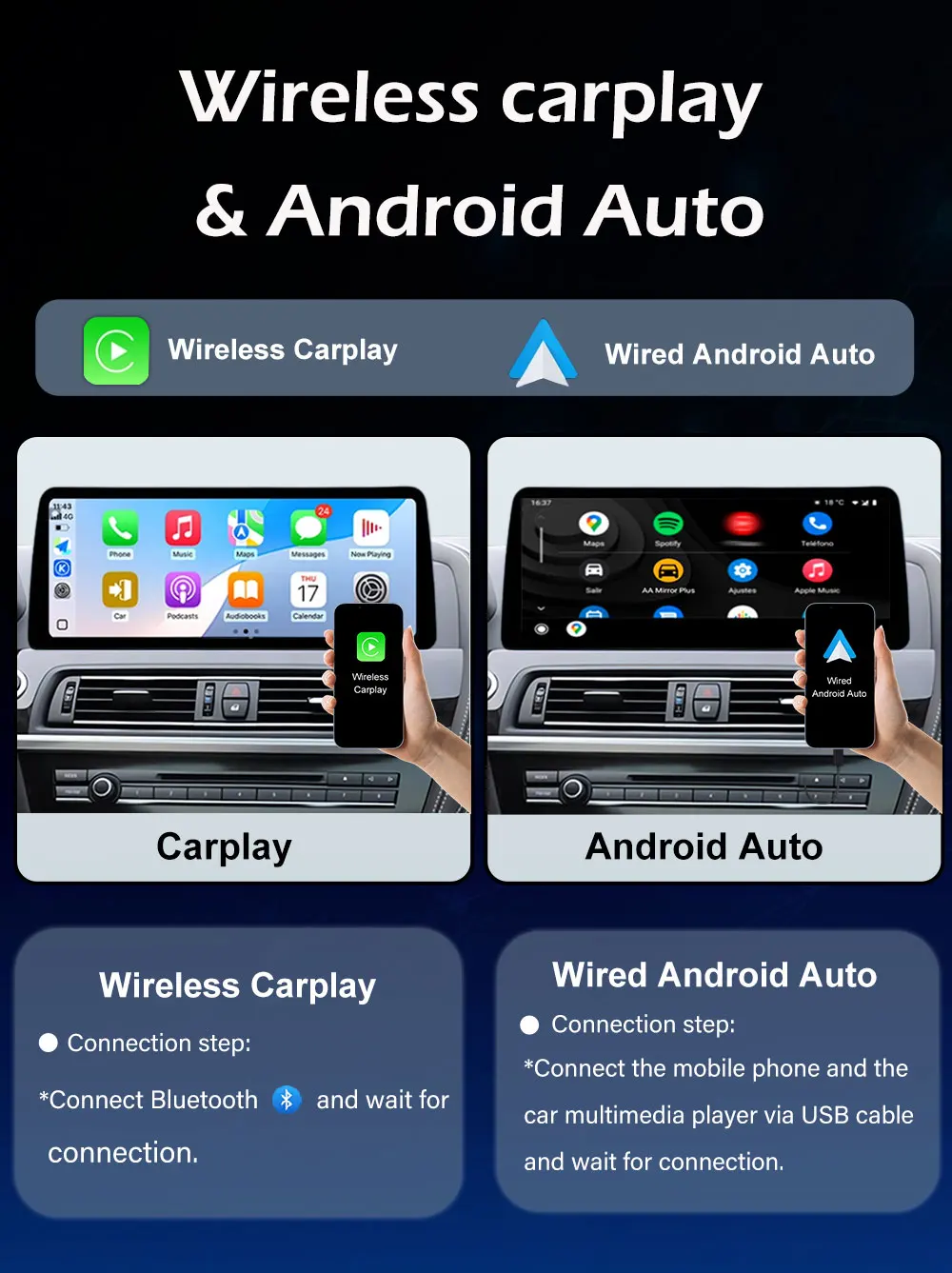 Android 15 CarPlay für BMW 3/4 Serie F30 F31 F32 F33 F34 F36 2013 - 2019 NBT/EVO System Auto Video Multimedia Player WiFi GPS – Detail 10