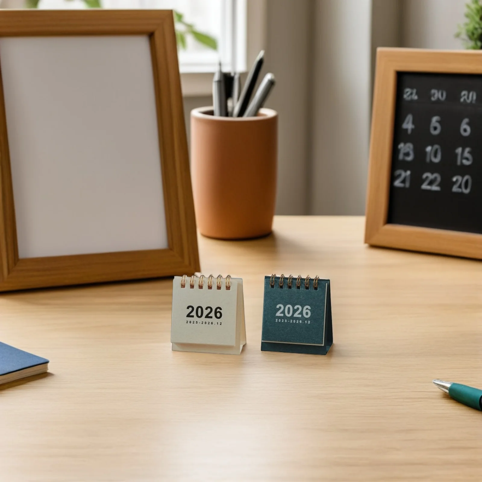 

6Pcs Mini Desk Calendar 2025-2026 Pocket Size Twin-Wire Binding Monthly Planner Daily Organizer for Office Home