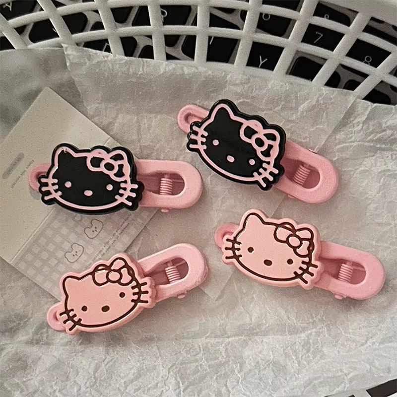 Sanrio Olá Kitty Hairpin para Mulheres e Meninas, Kawaii, Doce Side Bangs Clip, Grampo de Cabelo Dos Desenhos Animados, Acessórios para Cabelo Bonito, Presentes, 2Pcs