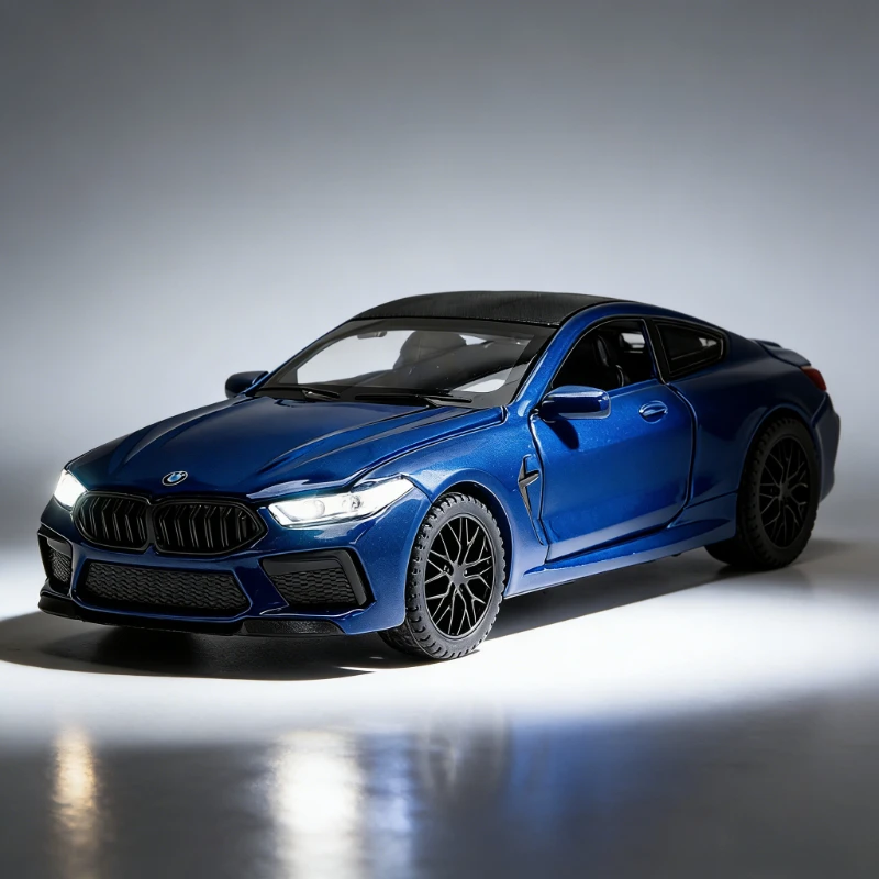 

Simulation 1:32 alloy M8 sports car model personalized ornament creative decoration toy car can open the door with light