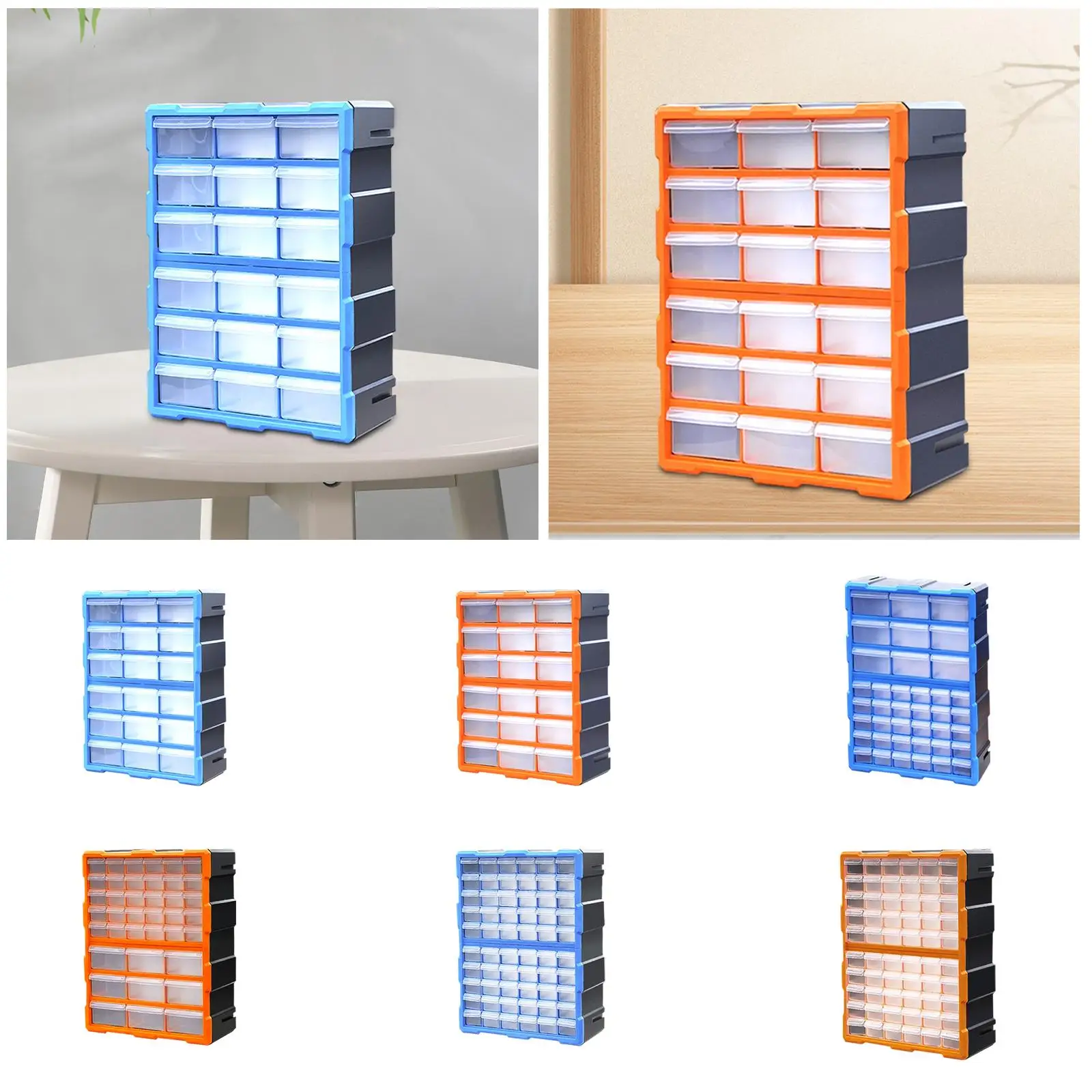 

Drawers Storage Cabinet with Dividers Wall Mounted Toolbox Lightweight Makeup Organizer for Screws Nuts Toys Bathroom Restaurant