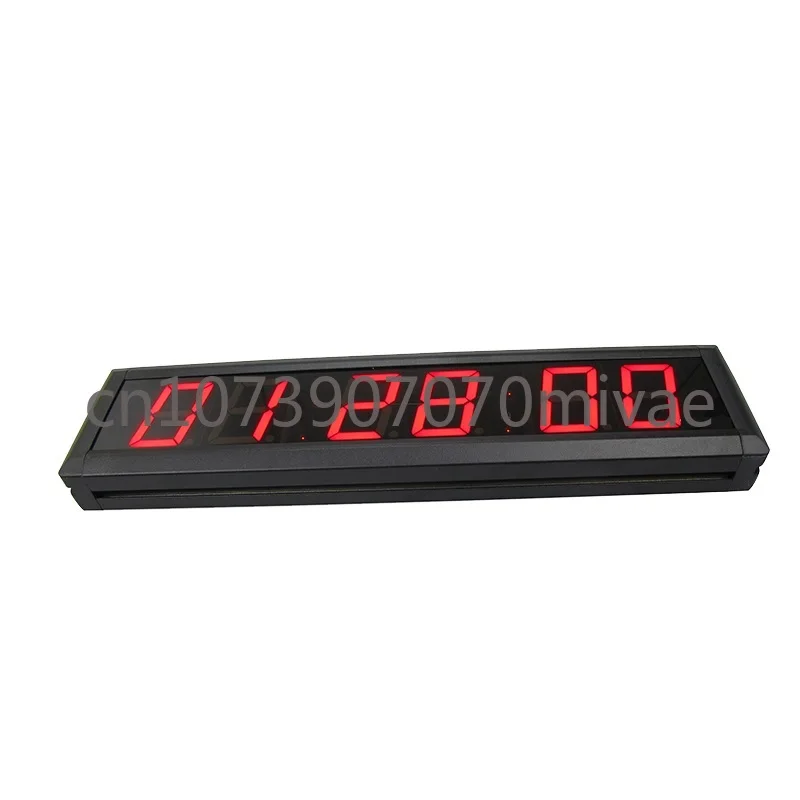 Single Face 2.3 Inch 6 Digits Display Multi-Functional Countdown Stopwatch Timer LED Tabletop Digital Wall Clock