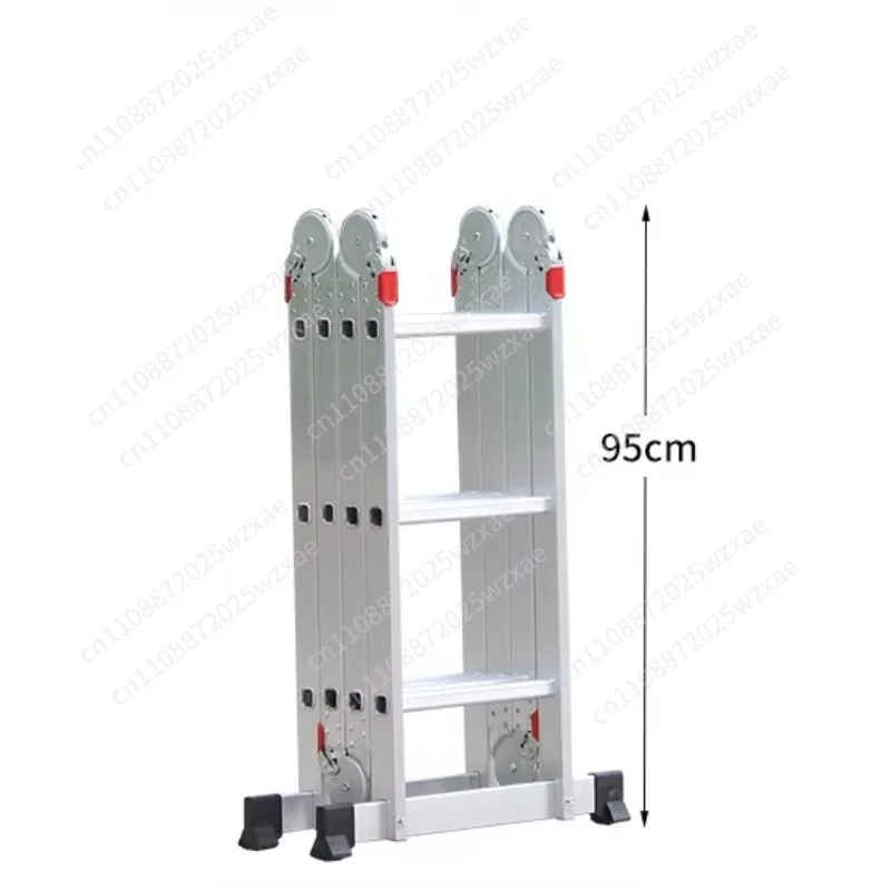 Hot sales Multi-Purpose Folding Ladder, 7-in-1 Tall Extension Step Ladder, A Frame 5 Step Telescoping Ladder, 19ft Reach Height image 2