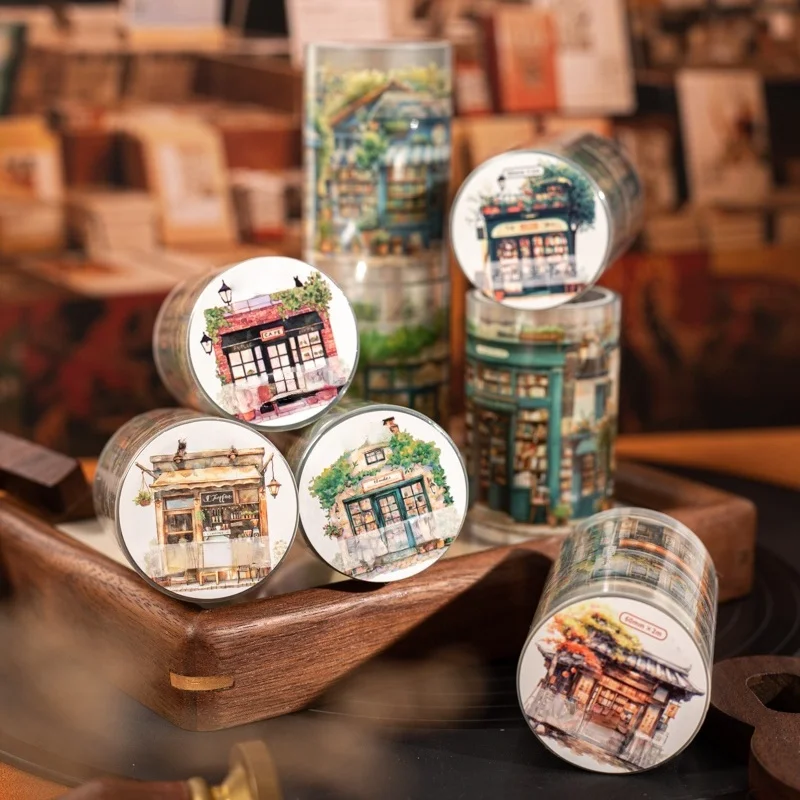 6 لفات 6 سم × 200 سم من شريط تزيين الحيوانات الأليفة المزخرف بالقالب - سلسلة متجر البقالة - مناسبة للحرف اليدوية وسهلة التمزق والمجلات وحقائب اليدوية وزجاجات المياه والسيارات وأجهزة الكمبيوتر المحمولة والمباني والدراجات والدراجات والأمتعة #5