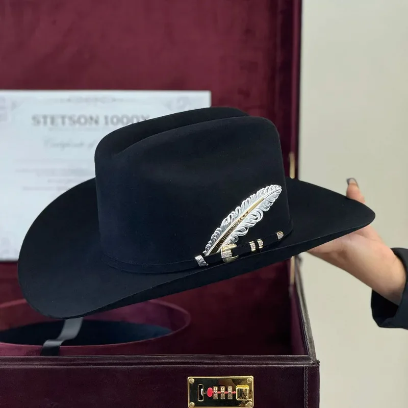 Fashionable and Versatile Western Cowboy Hat Made of Pure Wool Felt