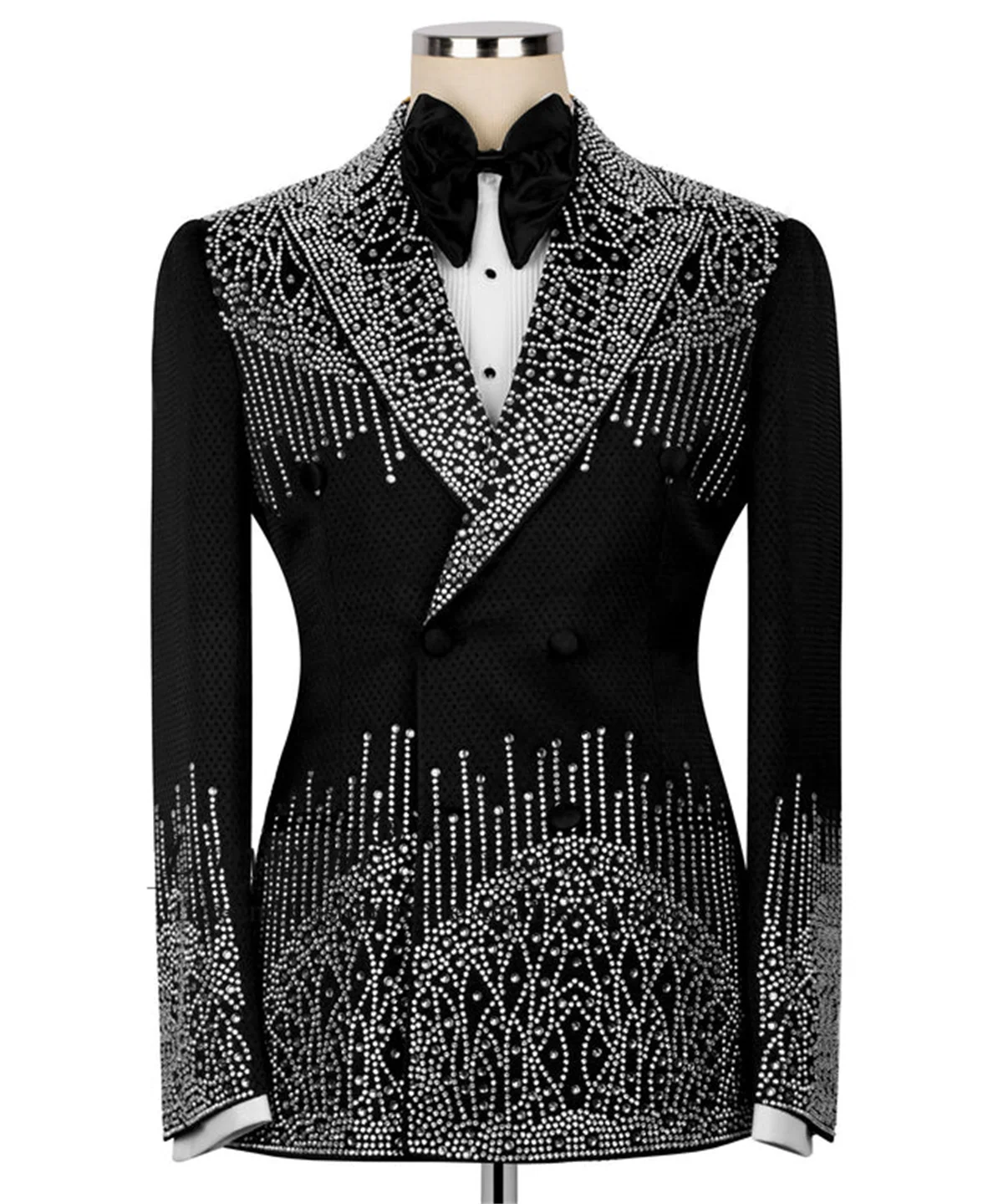 

Мужские костюмы с блестками и стразами и бриллиантами на свадьбу, комплекты из 2 предметов, мужские пиджаки для жениха, двубортные смокинги, Ropa homre, индивидуальный заказ