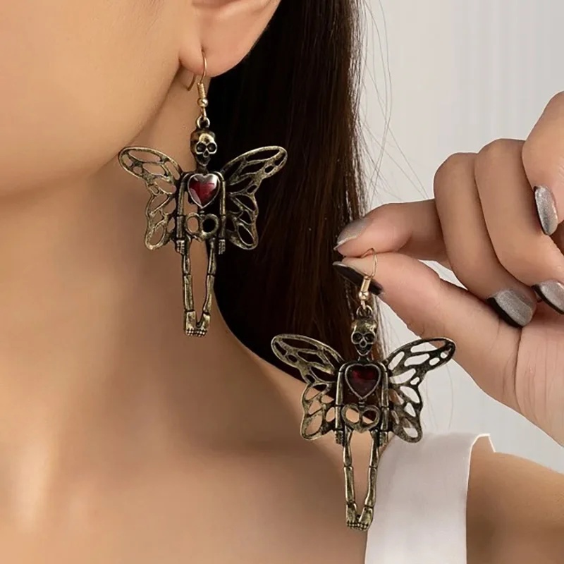 Nieuwe Halloween Schedel Skelet Oorbellen voor Vrouwen Mode Punk Charm Ghost Spider Web Dangle Oorbellen Sieraden Gift