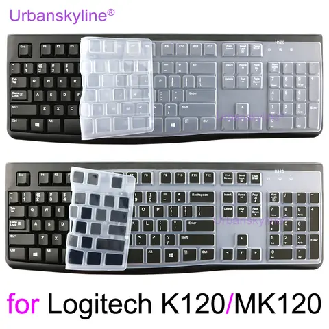 K120 MK120 Keyboard Cover for Logitech K120 MK120 Silicone Protector Skin Case Film Slim Transparent Clear Black Pink