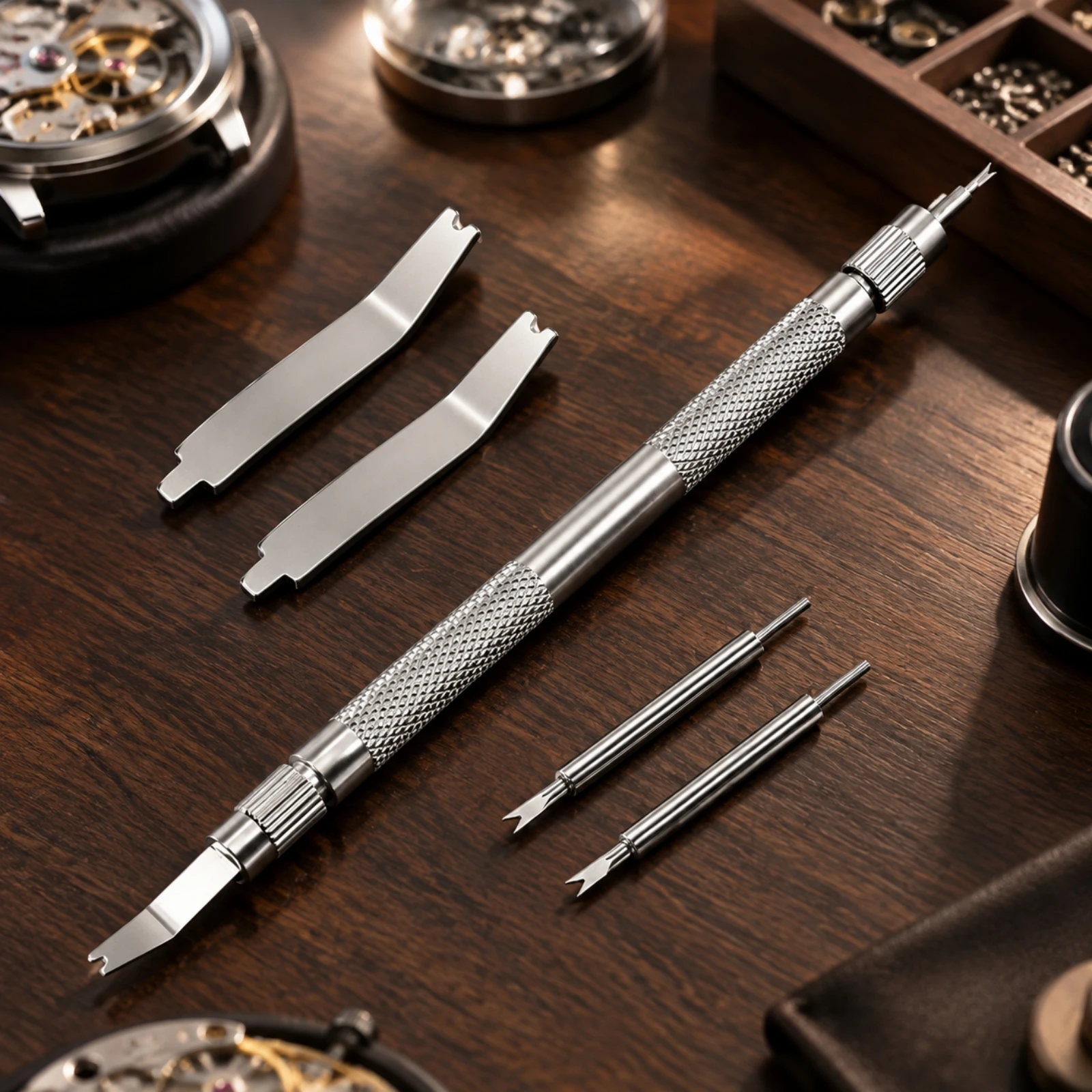 Double-Ended Spring Bar Removal Tool Easy to Use Watch Spring Bar Tool with Removable Tips Portable High-Strength