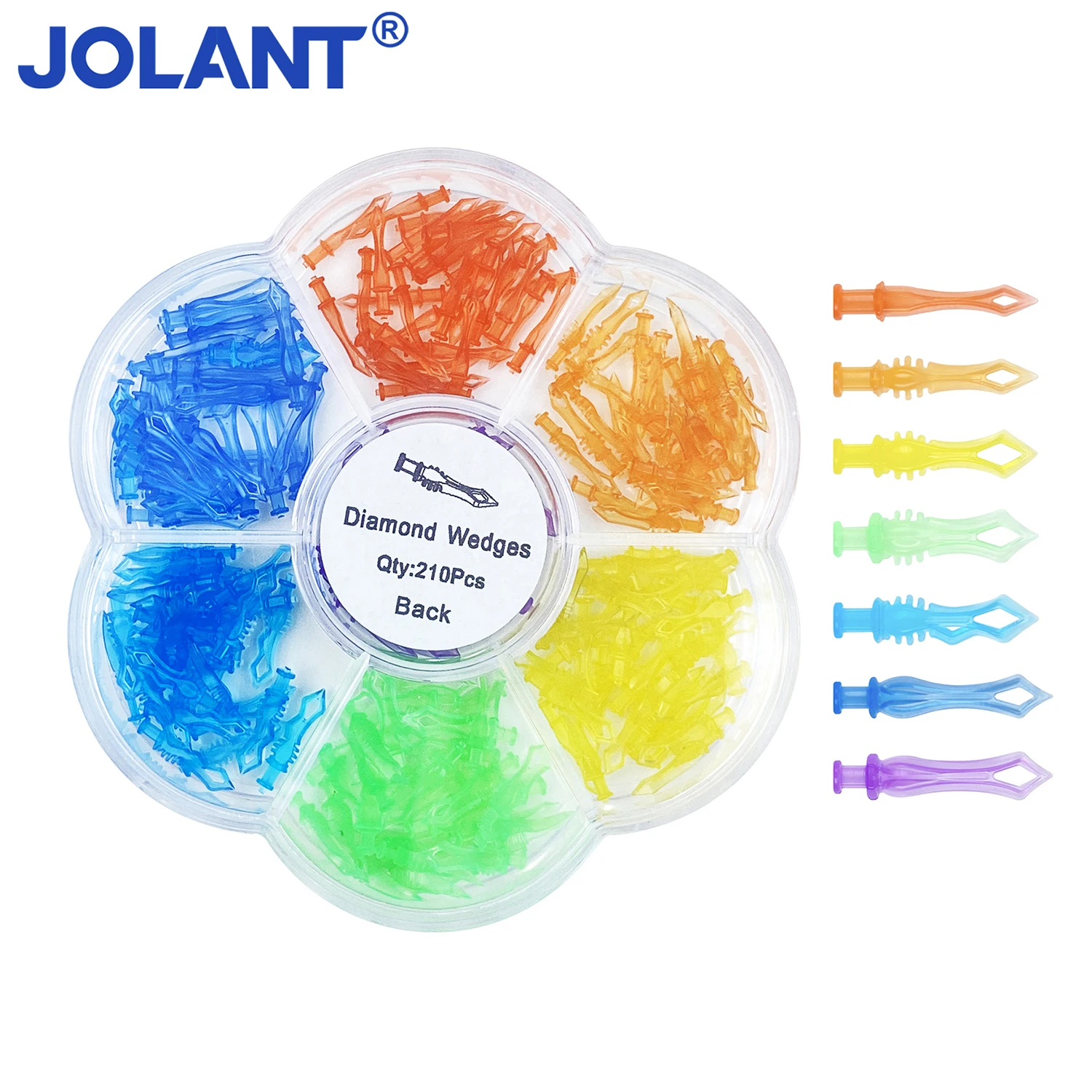 

JOLANT 210pcs/Box Dental Diamond Wedges Autoclave Plastic Disposable Interdental Composite Restoration Dentistry Materials