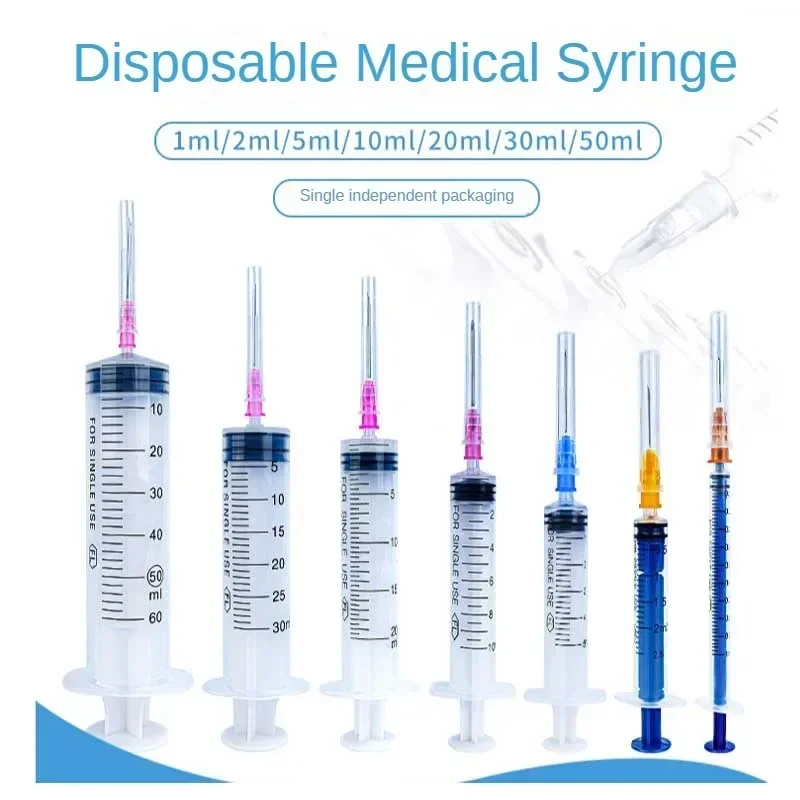 1ml 2ml Disposable Plastic Veterinary Syringe with Needles for Pet Laboratory Dedicated Individually Packaged Refill Measurement