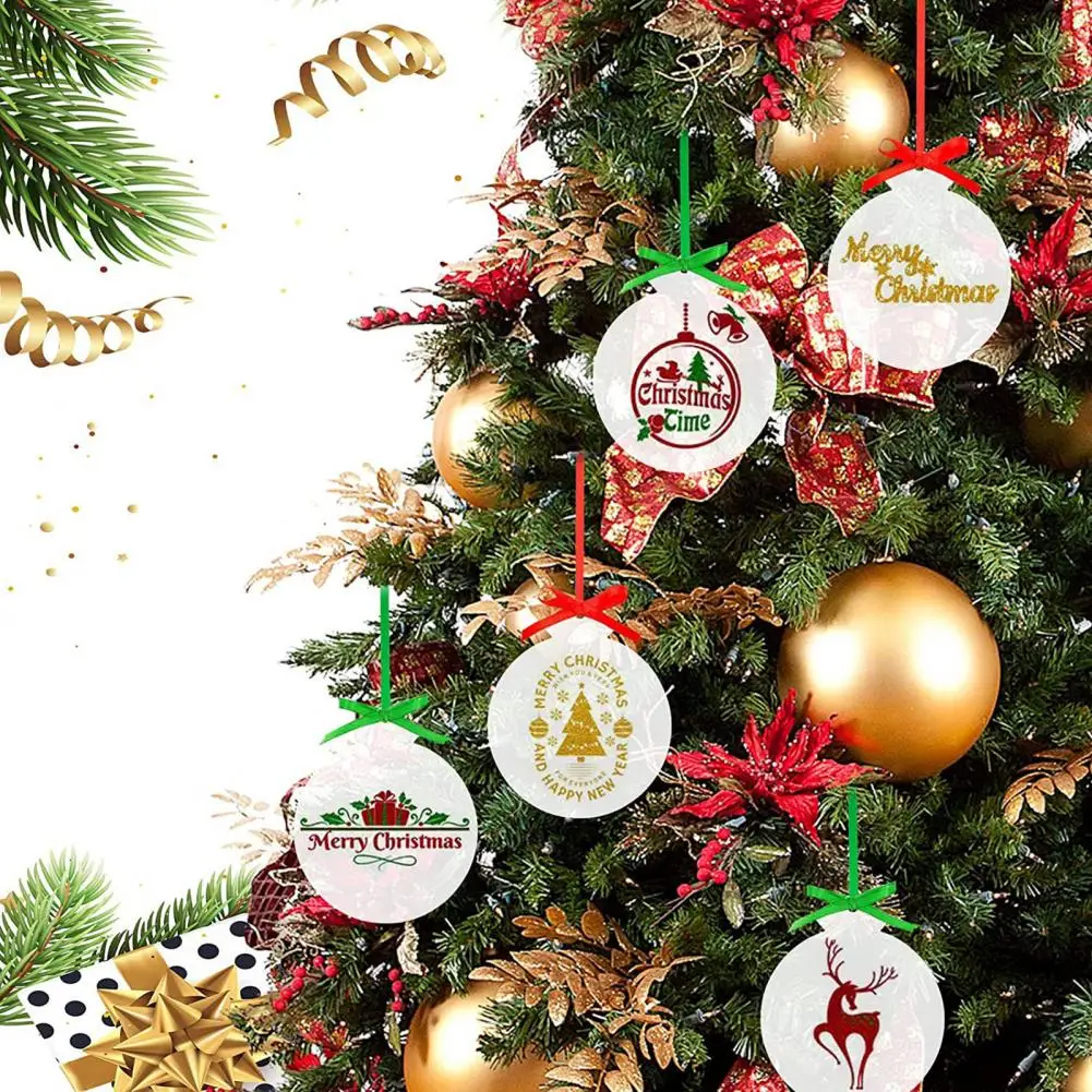 Hanging Christmas Charms Diy Christmas Tree Decorations Christmas Tree Sublimation Blanks 26 Transparent for Sublimation