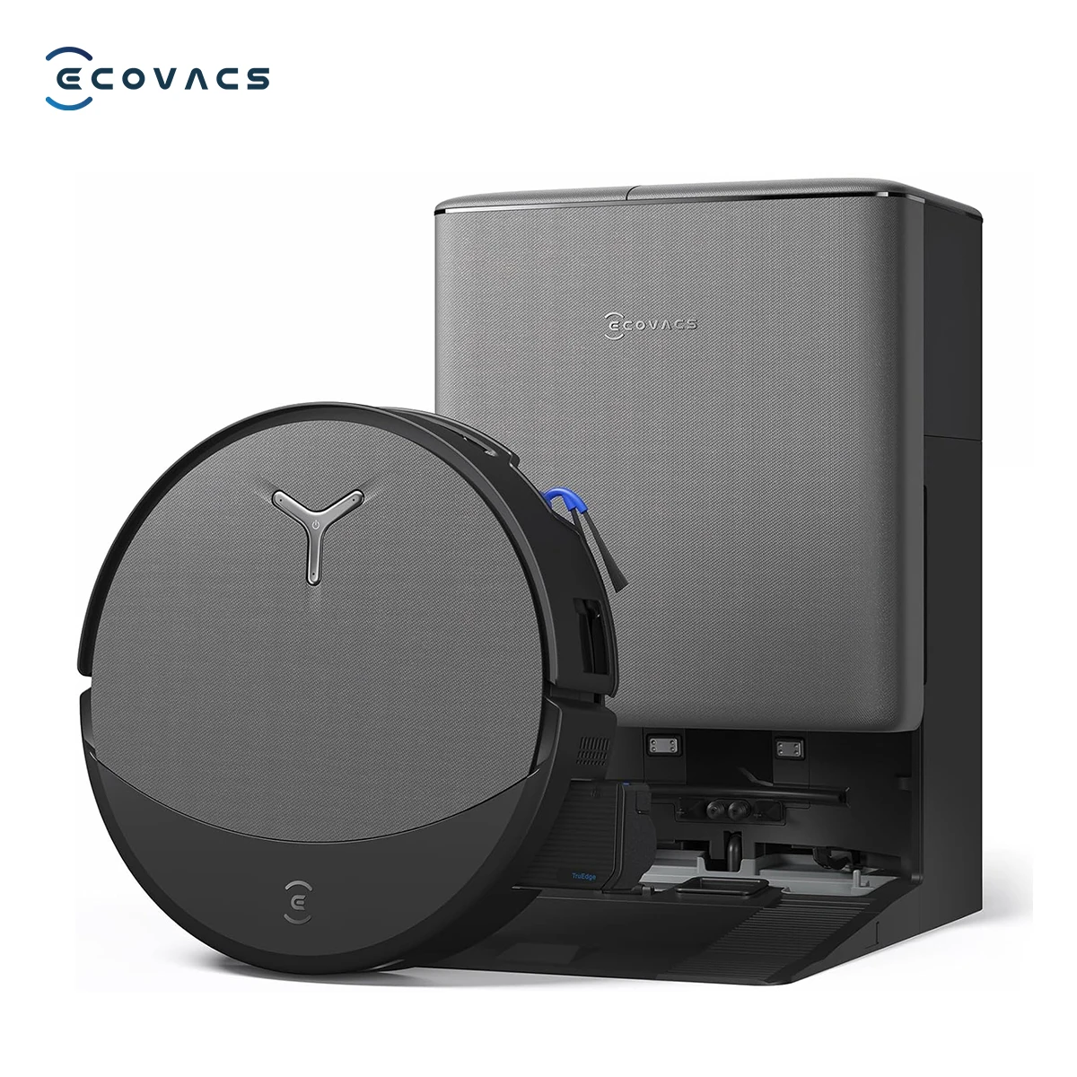 Aspirateur robot ECOVACS DEEBOT T90 PRO Omni avec fonction de nettoyage, 30 000 Pa, adapté aux animaux de compagnie, charge rapide, autonettoyant, navigation IA