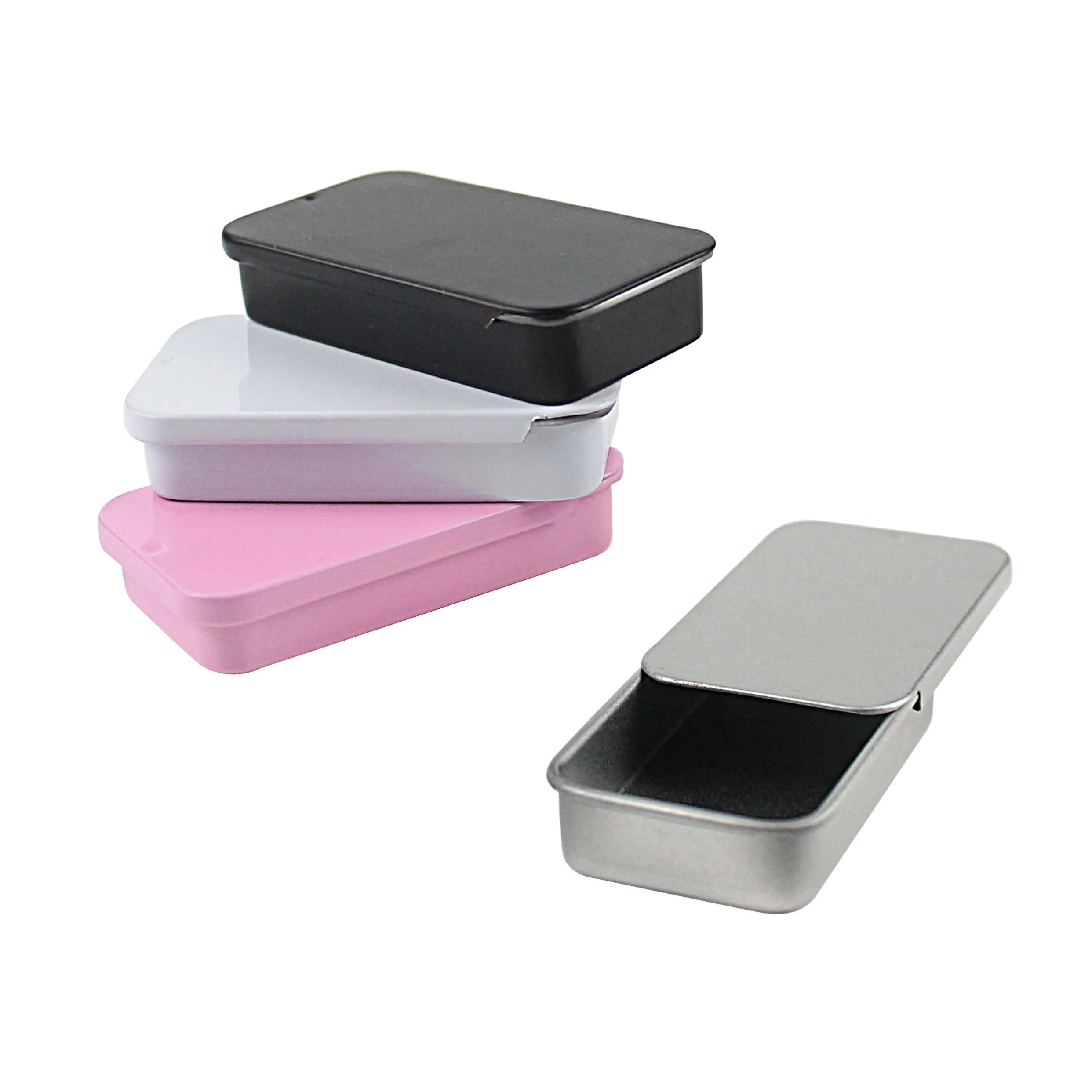 4/8Pcs Mini Sliding Cover Push-Pull Tin Box Portable Chewing Gum Metal Box Storage Container Wedding Jewelry Pill Cases 16ml