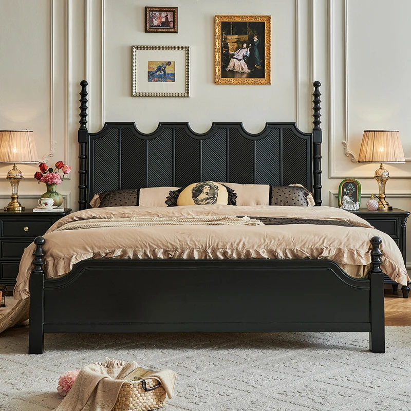 #Rustic Storage Luxury Bed 200×180cm Queen Designer Adults Headboards Double Beds King Size Loft Camas De Dormitorio Furniture