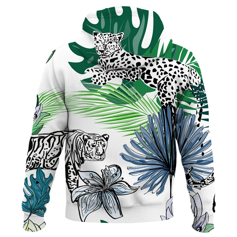 2021 3D Print Hoodies Men Casual Jungle Animal Pattern Hooded Sweatshirt Long Sleeve Pullover Unisex Autumn And Spring Clothes