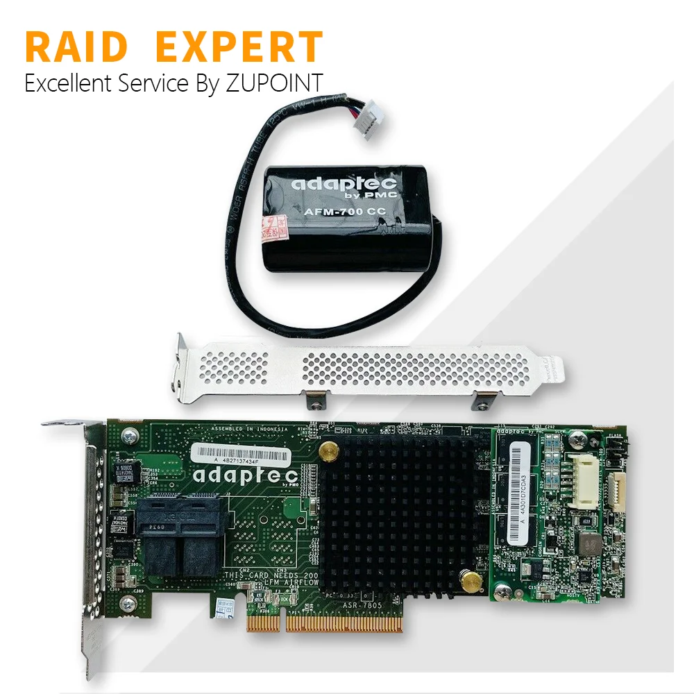 ZUPOINT Adaptec ASR-7805 RAID Controller Card 6Gbps 1GB Cache SAS SATA PCI E 3.0 Expander Card Adapter