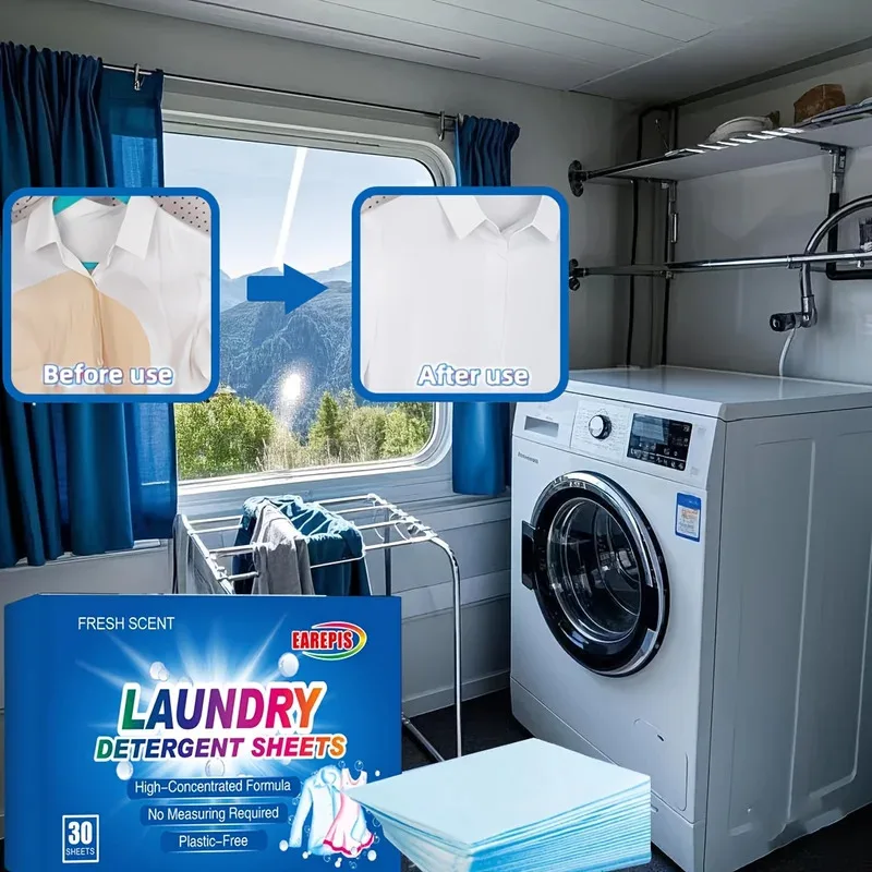 90 قطعة من صفائح منظفات الغسيل القوية، محمولة وعالية الجودة لإزالة بقع الملابس وتنظيف أساسيات الغسالات
