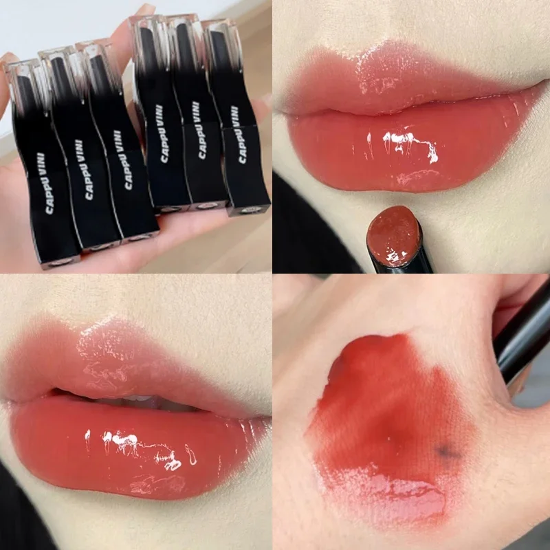 8 Colors Mirror Lipstick Jelly Tinted Lip Balm Moisturizing Lipstick Waterproof Long Lasting Red Lip Tint Korean Makeup Cosmetic