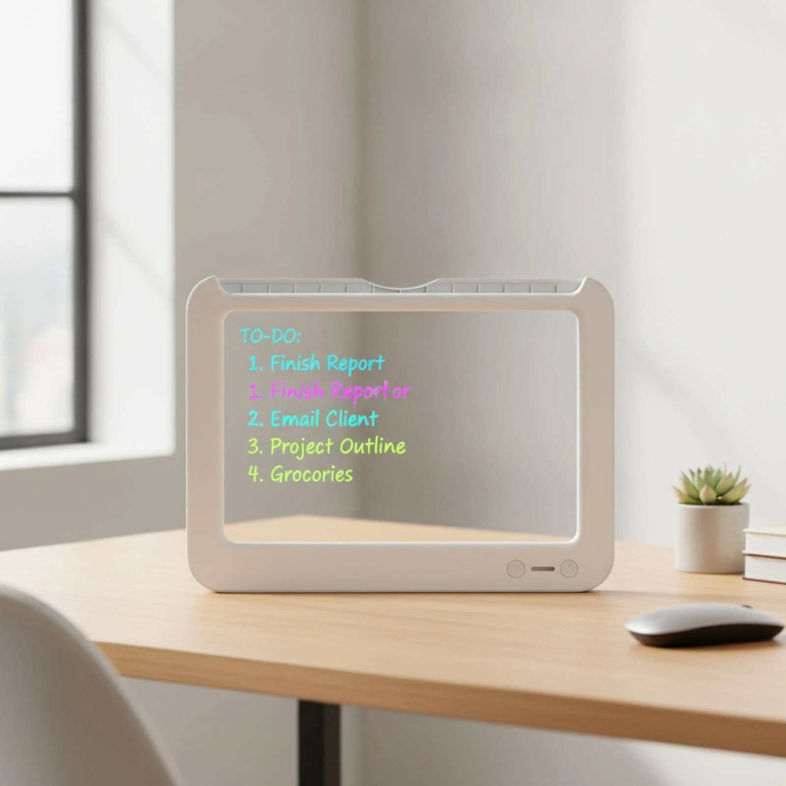 LED Writing Board Wipe-Clean Light-up Dry Erase Board Reusable Illuminated for Children, Desk Decor, Signage