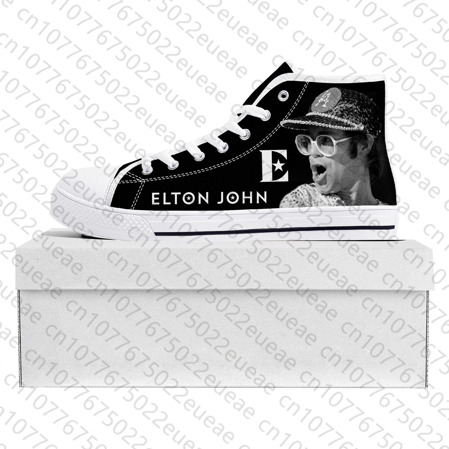 Elton John-Pop Rock Singer Tênis de lona para homens e mulheres, sapatos casuais de casal de alta qualidade, personalizados, adolescentes, qualidade superior