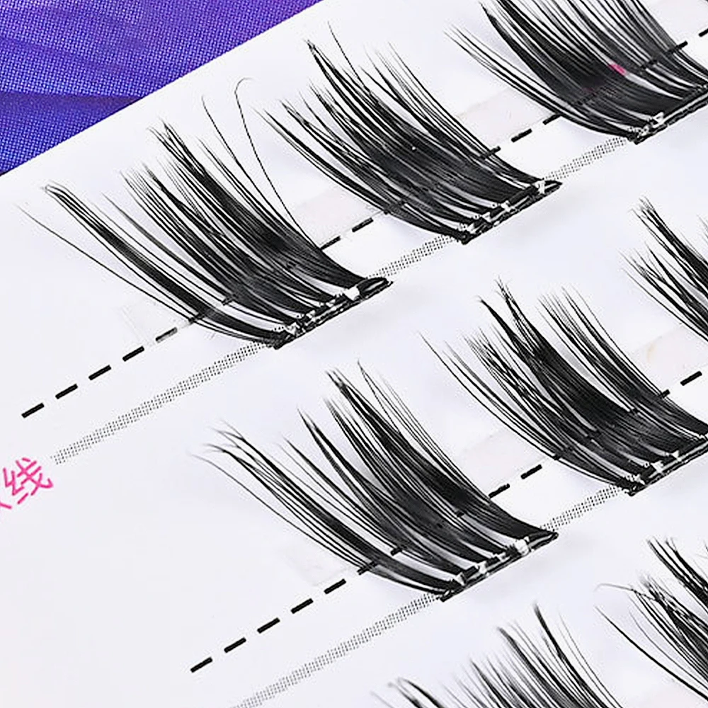 Presse sur cils en grappe auto-adhésifs aspect naturel pas besoin de colle faux cils sans colle cils segmentés réutilisables faits à la main