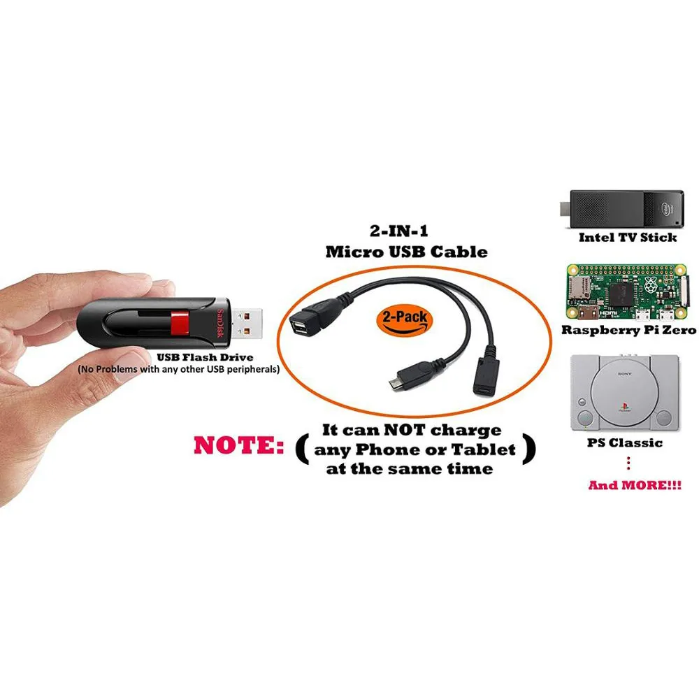 Nuolianxin 2 · イン · 1 usbアダプタ (otgケーブル + 電源ケーブル)-2パック