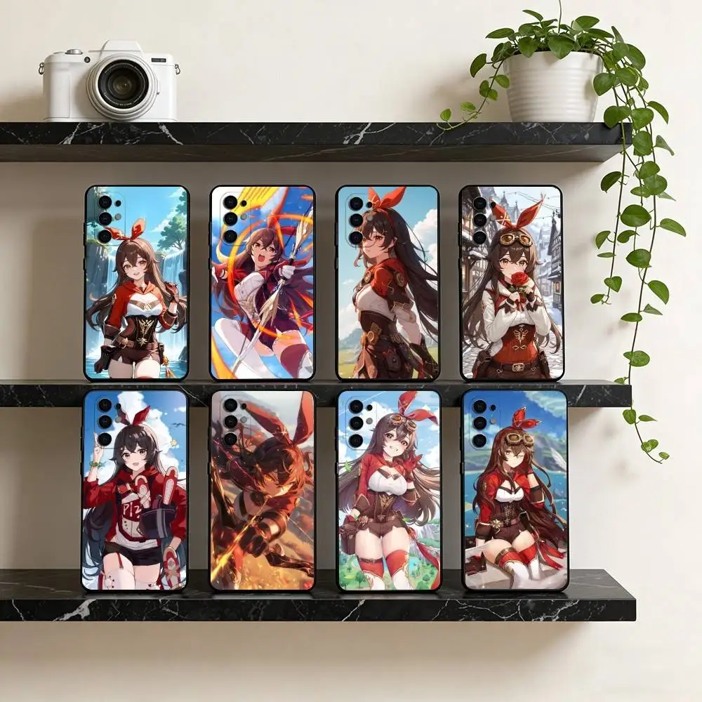 Genshin Impact Amber Phone Case Black Silicone Soft For Samsung S25,S24,S21,S22,S23,S30,Ultra,S20,Plus,Fe,Lite