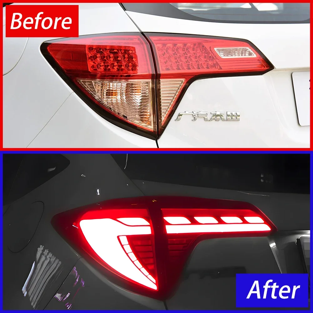 Auto Rear Back Lamps For Honda Vezel Hr-V Xr-V 2014-2021 Car Taillights Assembly Upgrade LED Dynamic Signal Lamp Accessories