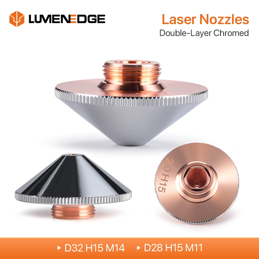 

LUMENEDGE Laser Cutting Nozzle Diameter 28 32mm Double-Layer Chromed Caliber 0.8-5.0mm for Precitec WSX Raytools Cutting Machine