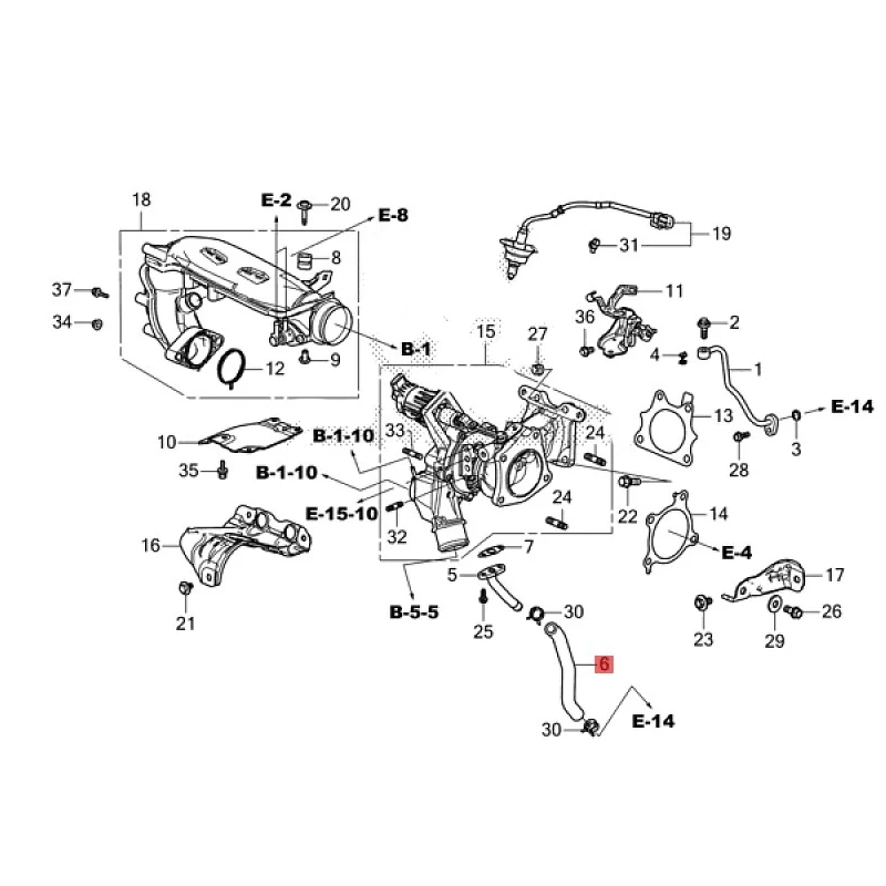 Applicable to 20 18 Ac co rd Turbocharging hose Connecting pipe