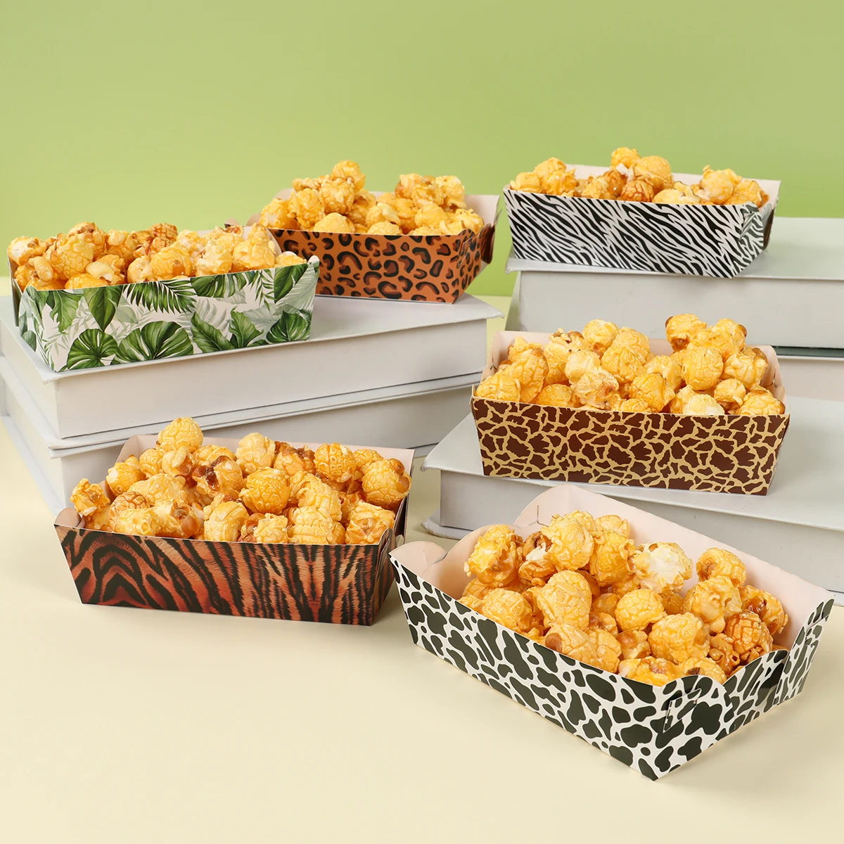 Jungle Animal Party Supplies Mini Snack Trays Leopard Print Paper Food Trays Safari Theme Birthday Party Decorations Baby Shower