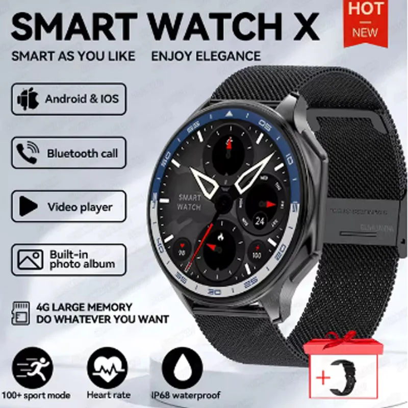 Смарт-часы для Samsung Galaxy A02 M13 HTC Desire 12+ 32G RAM с памятью для мужчин 2024 Local Heart Rate Bluetooth Call SmartWatch Man