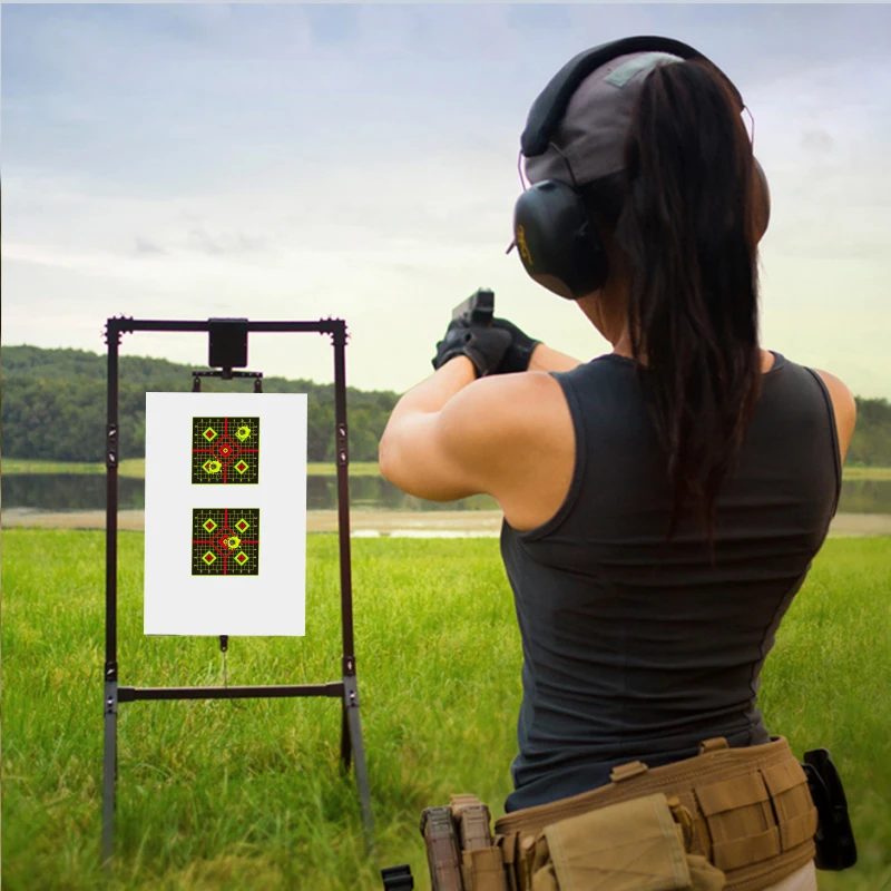 10Pcs Shooting Practice Splash Target Stickers 6inch Shooting Target Training Supplies Stickers Fluorescent Color Labels (Can Be Used for Real Gun Practice and Airgun Practice)