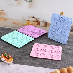 Christmas Shape Silicone Chocolate Mould Non-stick Fondant Cookie Baking Trays Snowman Santa Hat Gingerbread Man Gift Mold Tools