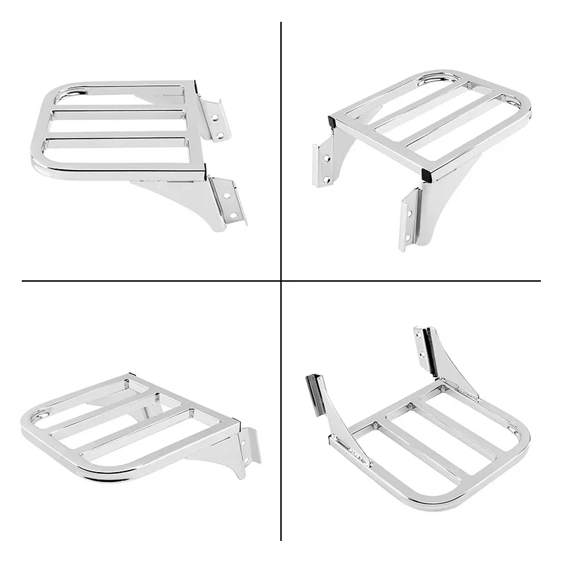 Motorcycle Sissy Bar Backrest Luggage Rack Chrome For Harley Sportster XL 04-17 Dyna 06-17 Softail 84-05 FLST FLSTC LSTSC 06-17