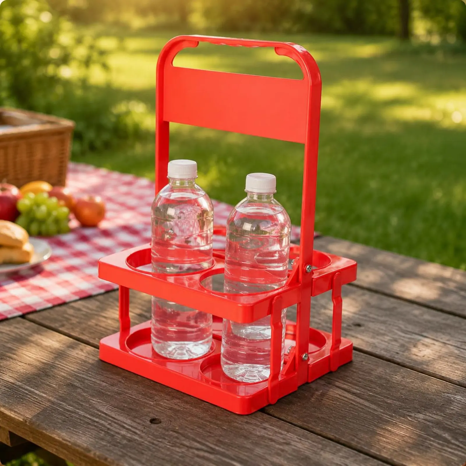 

4 Bottle Collapsible Beer Rack Foldable Folding Bottle Carrier Portable Drink Basket Lightweight Portable Beverage Holder Sturdy