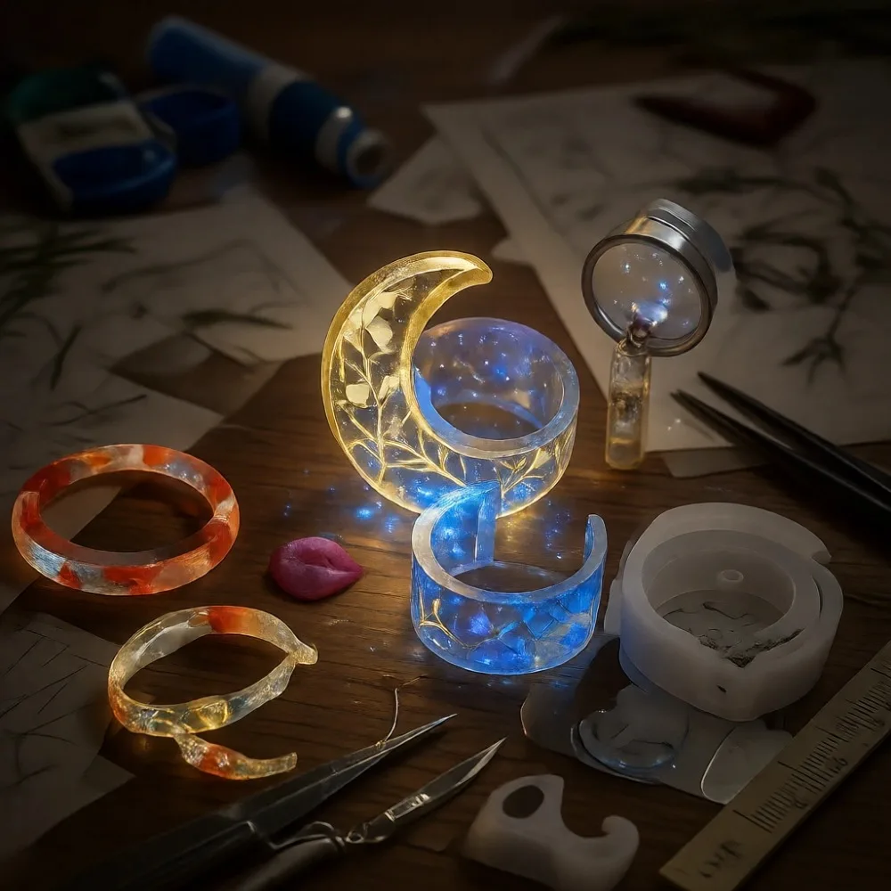 

Набор из 30 силиконовых форм для изготовления украшений: браслетов, подвесок, колец из УФ- и эпоксидной смолы