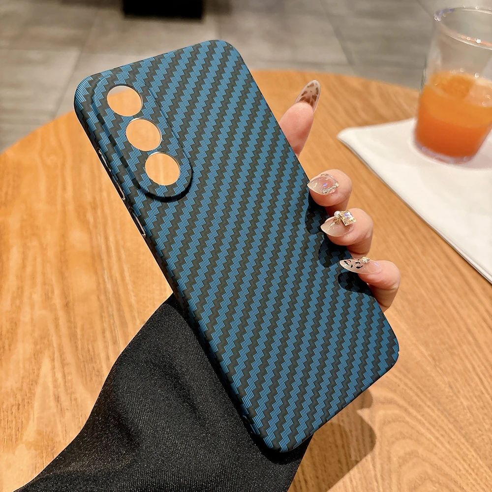

For Oneplus Nord 5 Case Carbon Fiber Texture Pattern PC Back Hard Shell Camera Lens Protection Shockproof Bumper Cover