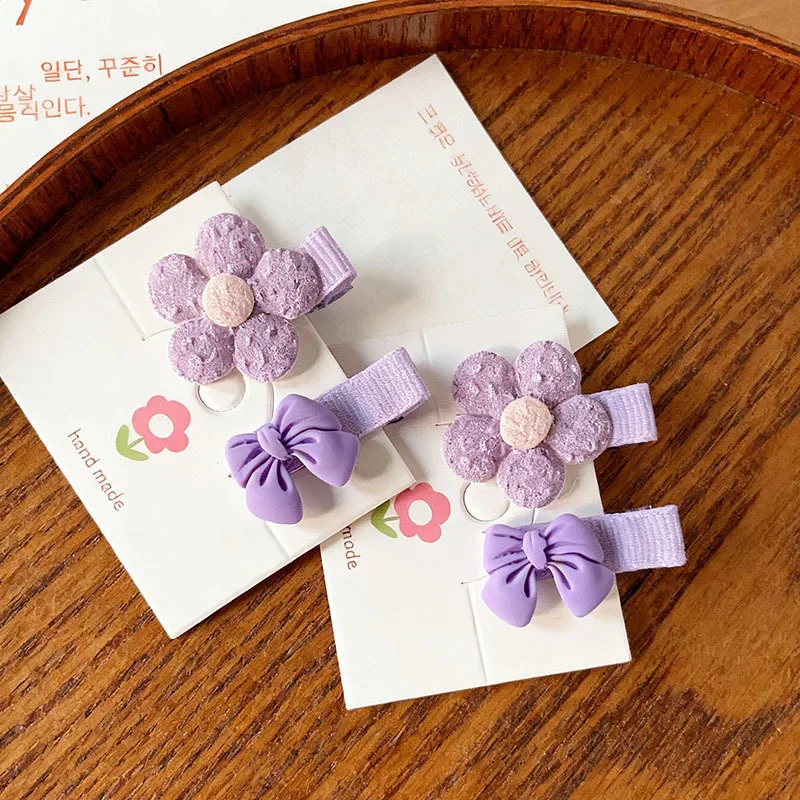 Handmade Fabric Flower Hair Clips Sweet Bow Design Women Side Barrettes Cute Broken Hair Decor Daily Hair Accessories 2