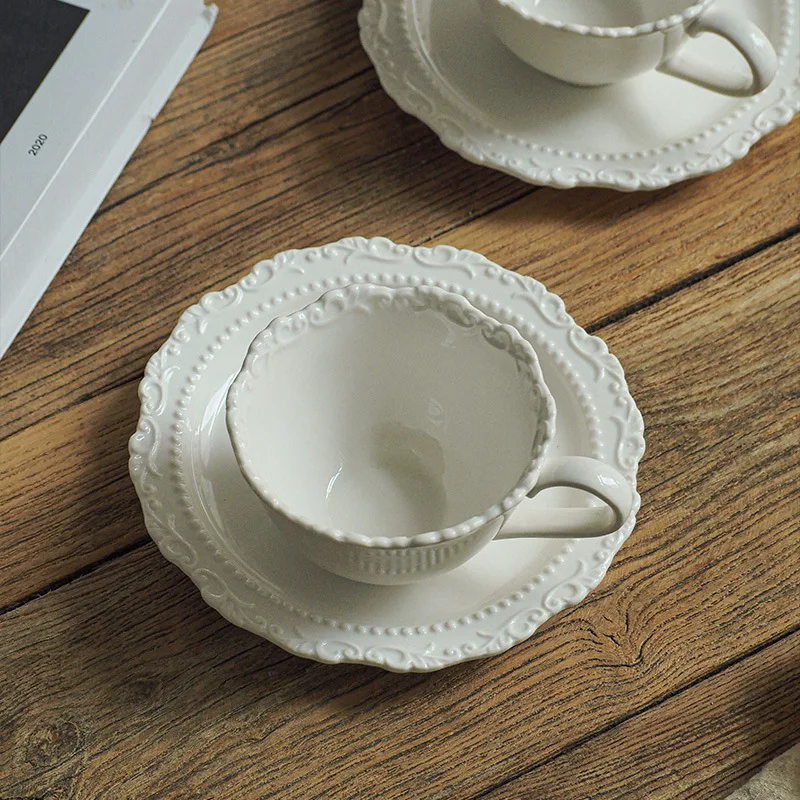 HYS European cup and saucer set, coffee cup, English afternoon tea cup, French sense women's latte cup