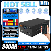 New 48V 340AH 17408Wh Lifepo4 Battery 2A Active Balancing Grade A 51.2V Rechargeable batteri Built in BMS For Home Energy System