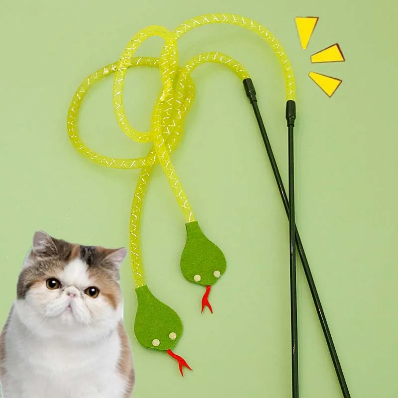 Katzen-Teaser-Spielzeug, interaktives simuliertes Filz-Schlangenglocke, quietschendes Kätzchenspielzeug, bissfestes Katzenzubehör